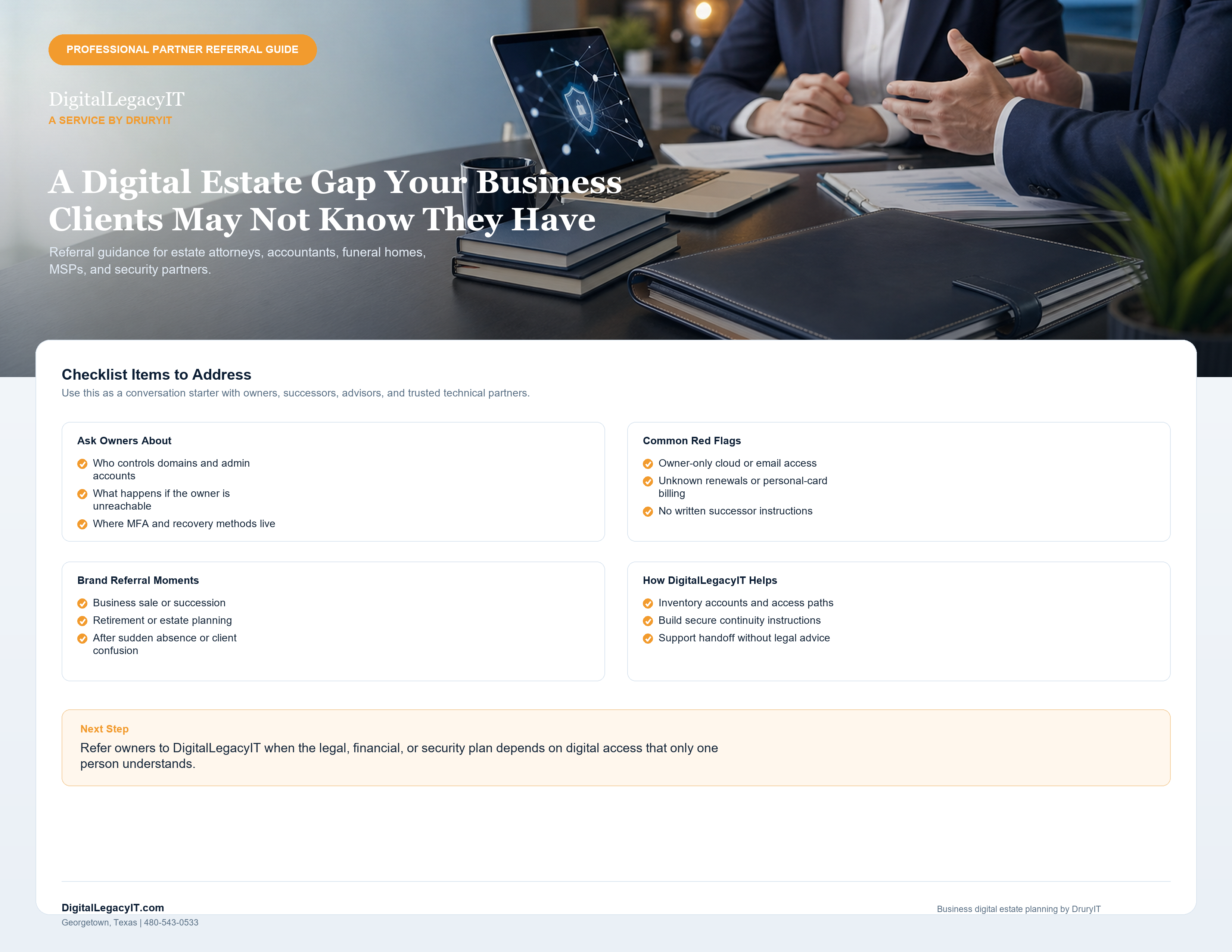 Professional partner checklist flyer